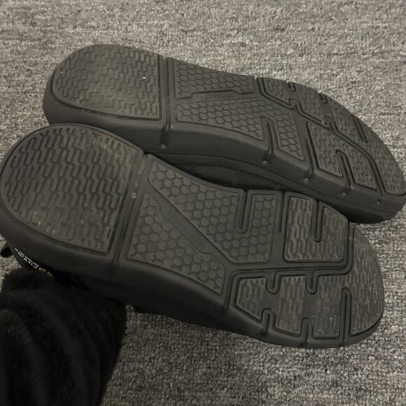 FitVille Briskwalk Mens Sz 11.5 Extra Wide Slip On Sneakers Shoes Black Stretch